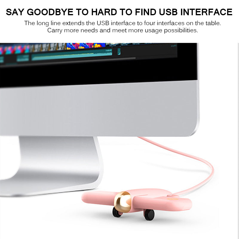4 Ports USB 2.0 HUB Aircraft Shape Splitter